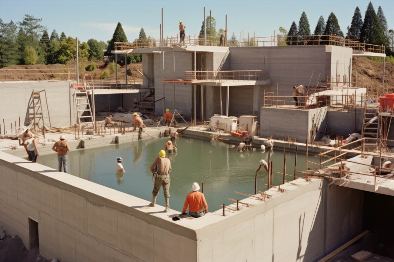 Budowa basenu z bloczków betonowych